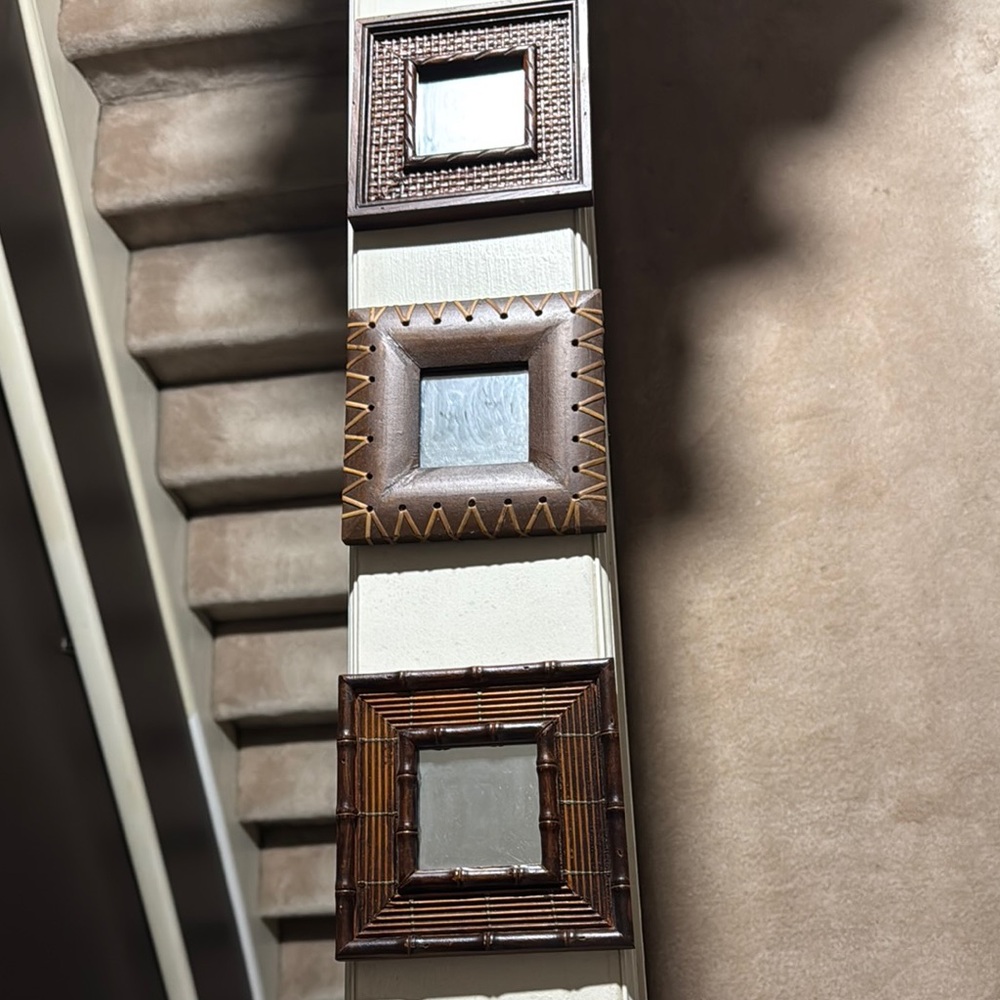 Rustic Brown Wall Mirror Set